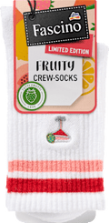 Crew Socken mit Cocktail-Stickerei weiß Gr. 35-38 Fascino