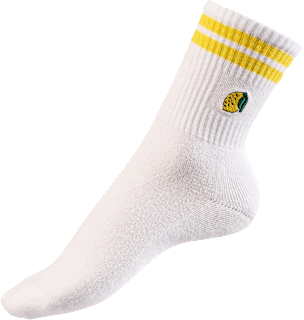 Crew Socken mit Zitronen-Stickerei weiß Gr. 35-38 Fascino