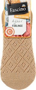 Füßlinge mit Ajour-Struktur beige Gr. 39-42 Fascino