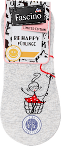 Füßlinge mit Ballon-Motiv grau Gr. 39-42 Fascino