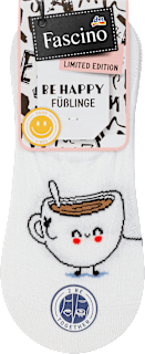 Füßlinge mit Donut-Motiv weiß, Gr. 39-42 Fascino