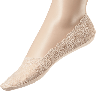 Füßlinge mit Spitze & Baumwoll-Sohle taupe Gr. 39-42 Fascino