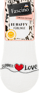 Füßlinge mit Summer-Love-Motiv weiß Gr. 39-42 Fascino