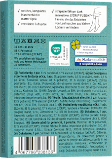 Kniestrümpfe laufmaschenresistent schwarz Gr. 39-42, 30 DEN Fascino