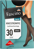 Kniestrümpfe laufmaschenresistent schwarz Gr. 39-42, 30 DEN Fascino