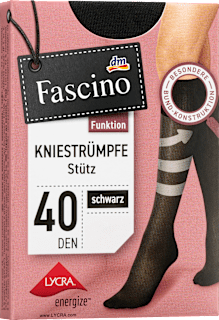 Kniestrümpfe mit Stütz-Funktion schwarz Gr. 39-42, 40 DEN Fascino