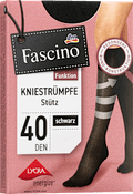 Kniestrümpfe mit Stütz-Funktion schwarz Gr. 39-42, 40 DEN Fascino