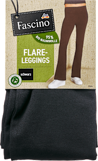 Leggings Flared mit Bio-Baumwolle schwarz Gr. 46/48 Fascino