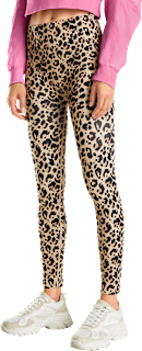 Leggings mit Leo-Muster beige Gr. 38/40 Fascino
