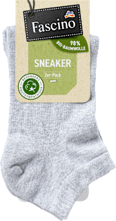 Sneakersocken mit Bio-Baumwolle grau Gr. 43-46 Fascino