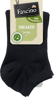 Sneakersocken mit Bio-Baumwolle schwarz Gr. 39-42 Fascino