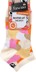 Sneakersocken mit Bio-Baumwolle & Fersenmotiv beige Gr. 35-38 Fascino