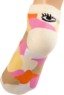 Sneakersocken mit Bio-Baumwolle & Fersenmotiv beige Gr. 35-38 Fascino