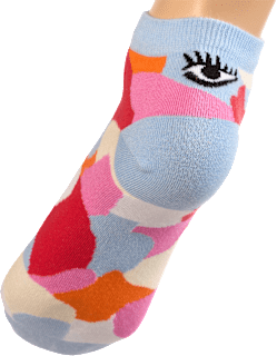 Sneakersocken mit Bio-Baumwolle & Fersenmotiv blau Gr. 39-42 Fascino