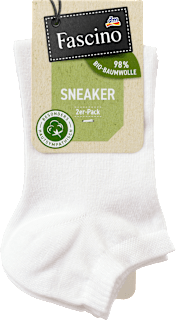 Sneakersocken mit Bio-Baumwolle weiß Gr. 39-42 Fascino
