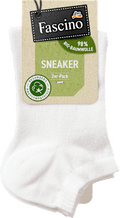 Sneakersocken mit Bio-Baumwolle weiß Gr. 39-42 Fascino