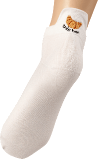 Sneakersocken mit Croissant-Stickerei weiß Gr. 39-42 Fascino