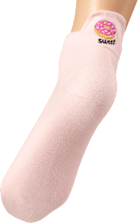 Sneakersocken mit Donut-Motiv rosa Gr. 35-38 Fascino