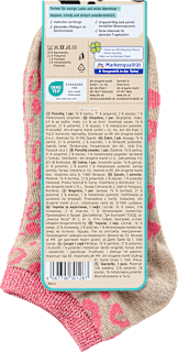 Sneakersocken mit Leo-Muster & Lurex-Bund beige & pink Gr. 39-42 Fascino