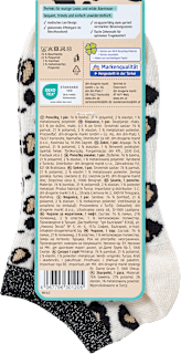 Sneakersocken mit Leo-Muster & Lurex-Bund weiß & schwarz Gr. 39-42 Fascino