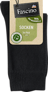 Socken mit Bio-Baumwolle schwarz Gr. 39-42 Fascino