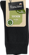 Socken mit Bio-Baumwolle schwarz Gr. 39-42 Fascino