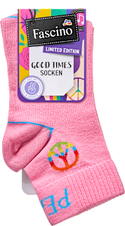 Socken mit kurzem Schaft & Peace-Motiv rosa Gr. 39-42 Fascino