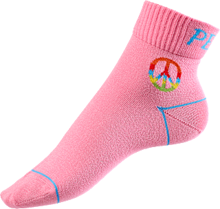 Socken mit kurzem Schaft & Peace-Motiv rosa Gr. 39-42 Fascino