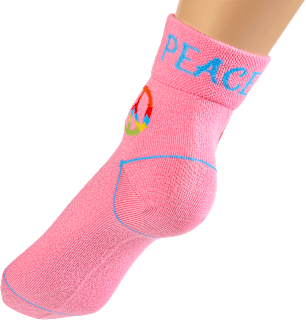 Socken mit kurzem Schaft & Peace-Motiv rosa Gr. 39-42 Fascino