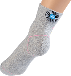 Socken mit kurzem Schaft & Schallplatten-Motiv grau Gr. 39-42 Fascino