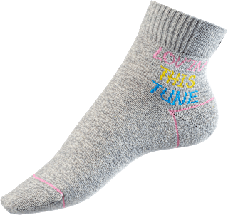 Socken mit kurzem Schaft & Schallplatten-Motiv grau Gr. 39-42 Fascino
