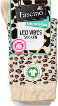 Socken mit Leo-Muster beige & braun Gr. 35.38 Fascino