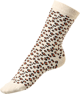 Socken mit Leo-Muster beige & braun Gr. 35.38 Fascino