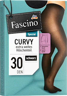 Strumpfhose Curvy schwarz Gr. 50/52, 30 DEN Fascino