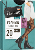 Strumpfhose mit floraler Netzstruktur schwarz Gr. 46/48, 20 DEN Fascino