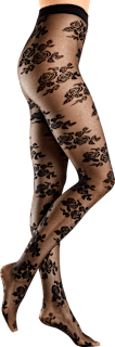 Strumpfhose mit floraler Netzstruktur schwarz Gr. 46/48, 20 DEN Fascino