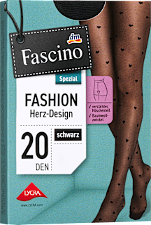 Strumpfhose mit Herz-Muster schwarz Gr. 42/44 Fascino