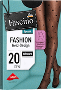 Strumpfhose mit Herz-Muster schwarz Gr. 42/44 Fascino