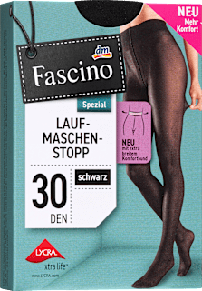 Strumpfhose mit Laufmaschen-Stopp & Komfortbund schwarz Gr. 38/40, 30 DEN Fascino