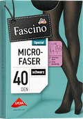 Strumpfhose mit Microfaser schwarz Gr. 42/44, 40 DEN Fascino