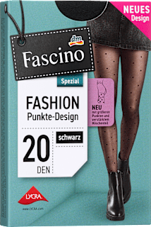 Strumpfhose mit Punkte-Muster schwarz Gr. 50/52, 20 DEN Fascino