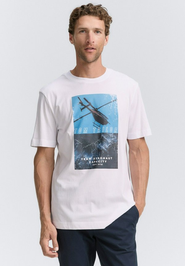 TOM TAILOR MIT FOTOPRINT - Print T-shirt - white