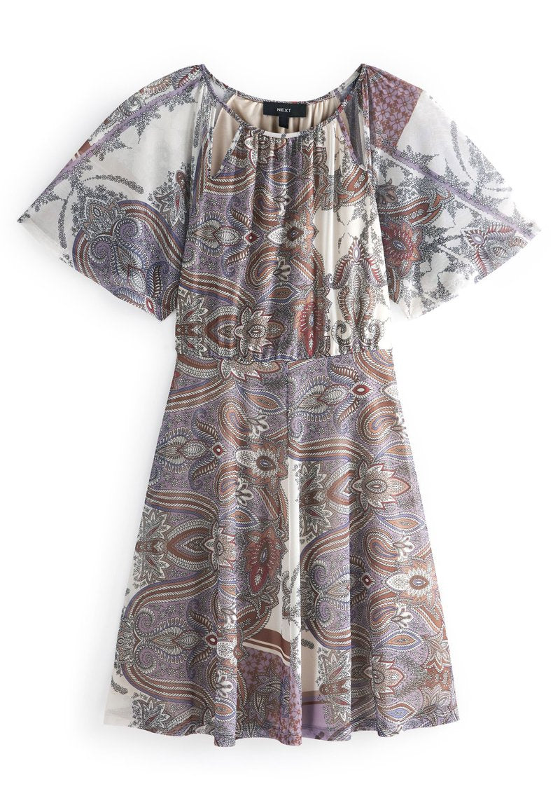 FLUTTER SLEEVES MESH MINI DRESS - Next - View 1