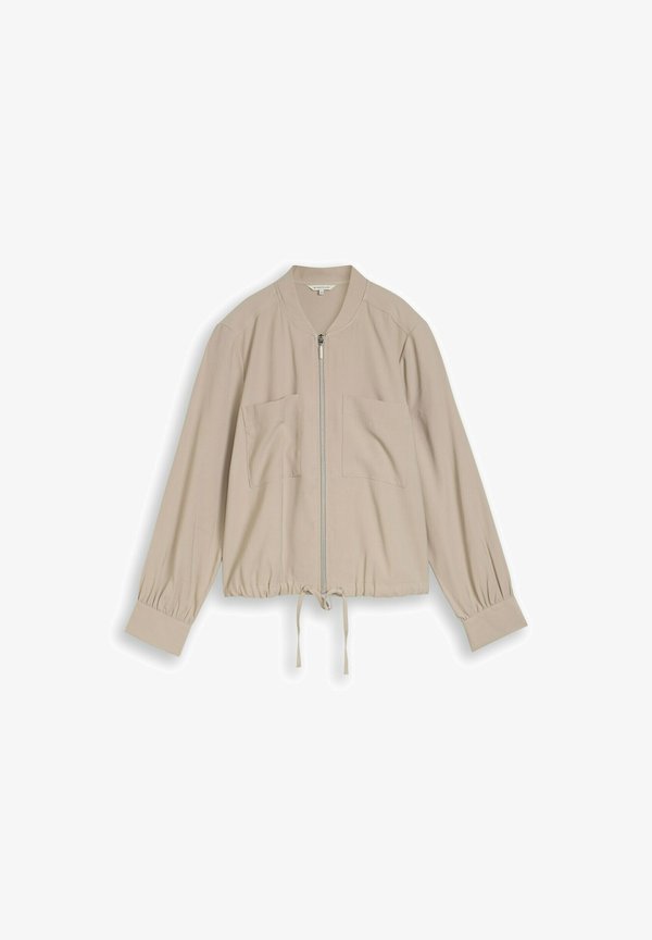 TOM TAILOR LOOSE FIT MIT BRUSTTASCHEN - Bomber Jacket - soft taupe grey