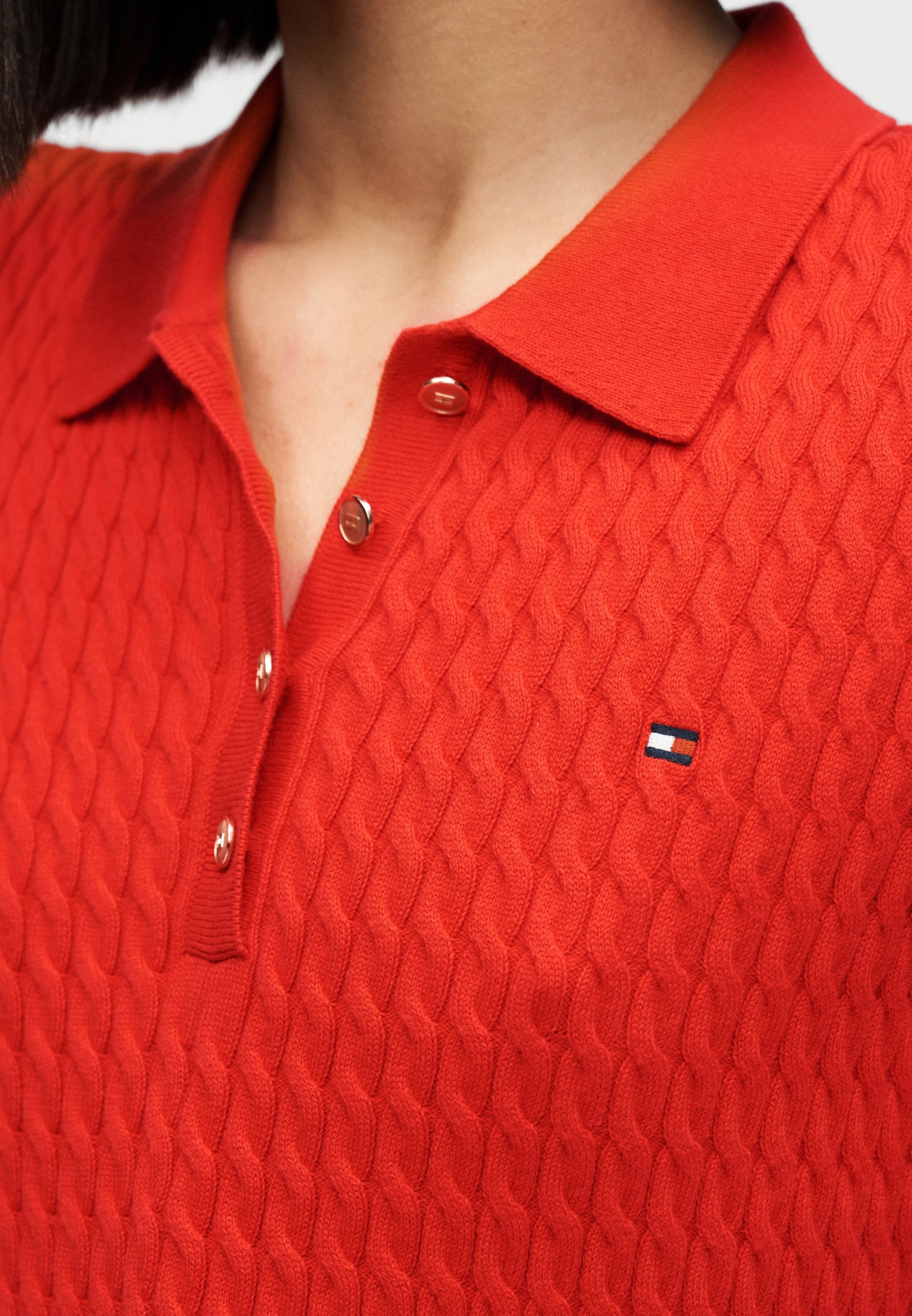CABLE KNIT SLIM MINI POLO DRESS Media 6