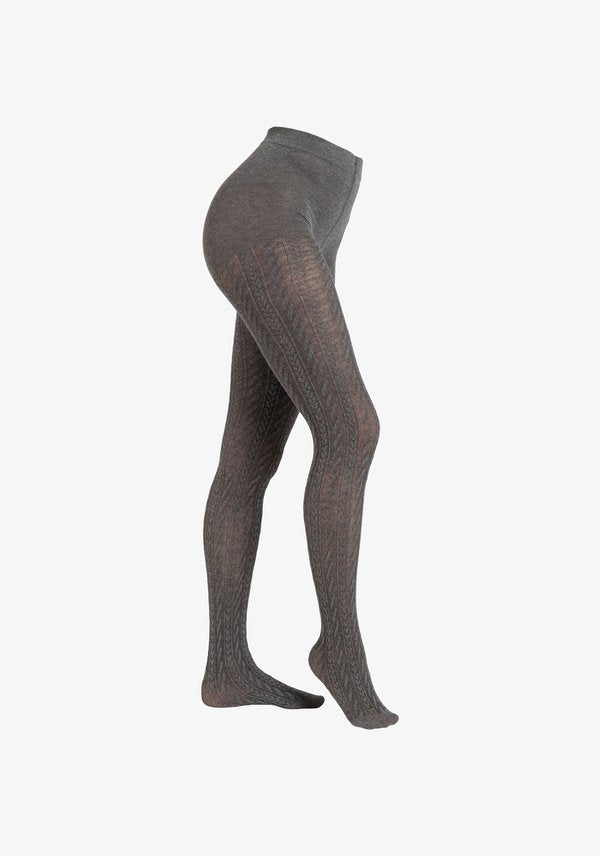s.Oliver ORIGINALS CABLE STITCH - Tights - dark grey melange