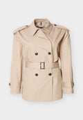 CURVE BELTED RELAXED SHORT TRENCH COAT Media 1