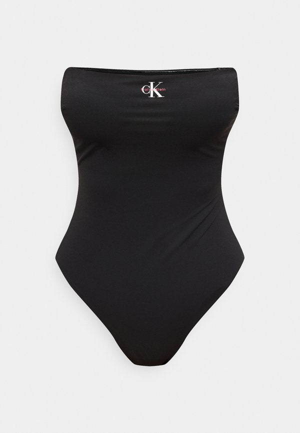 Calvin Klein Swimwear STRAPLESS ONE PIECE GRAPHIC MONOGRAM  - Swimsuit - black