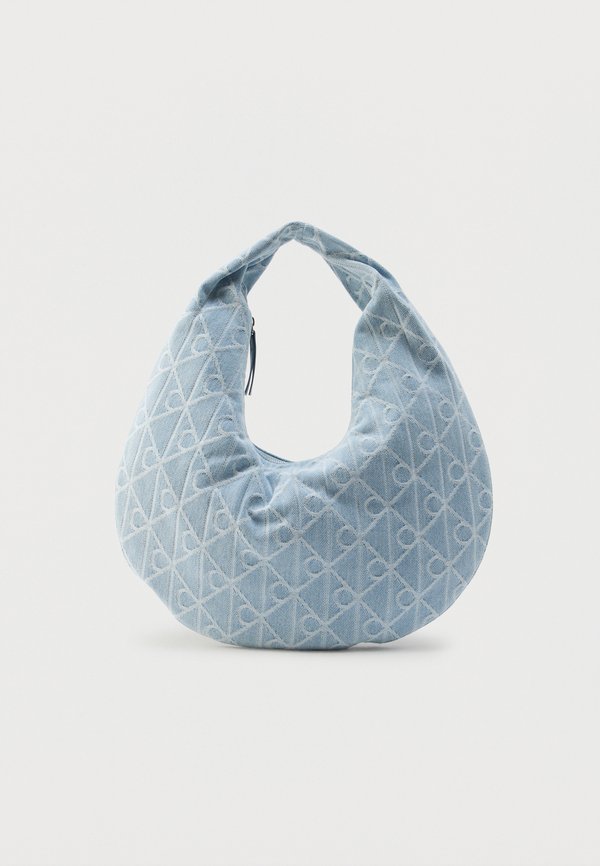 Calvin Klein EMBLEM HOBO - Handbag - light-blue