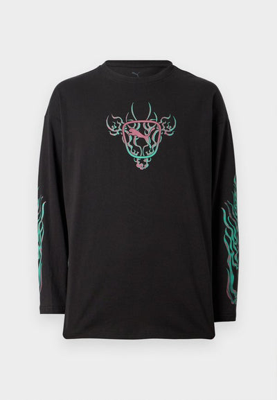 Puma OVERSIZED GRAPHIC LONGSLEEVE TEE UNISEX  - Long sleeved top - black